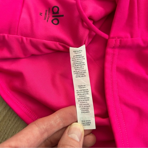 Alo Yoga Movement Longline Strappy Back Sports Bra Hot Pink Size Medium - Picture 6 of 6